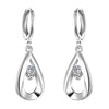 LKNSPCE614 Simple Water Zircon Silver Earrings