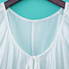 Stylish Round Neck 3/4 Bell Sleeve Lace Stitching Design Women's Blouse
