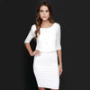 Chic Slash Collar Half Sleeve Backless Pure Color Bodycon Women's Dress