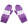 Pair of Cute Strawberry Pattern Color Block Knitted Gloves For Women