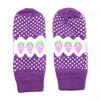 Pair of Cute Strawberry Pattern Color Block Knitted Gloves For Women