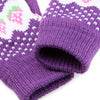 Pair of Cute Strawberry Pattern Color Block Knitted Gloves For Women