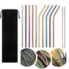10pcs Stainless Steel Drinking Straws Multicolor Reusable