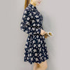 Stylish Turn Down Collar Long Sleeve Star Print A-Line Women's Dress