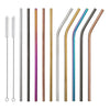 10pcs Stainless Steel Drinking Straws Multicolor Reusable