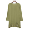 Fashionable Scoop Collar Long Sleeve Hollow Out Fringed Loose-Fitting Dress For Women