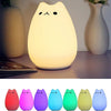 Children Kids Night Light LED Cat Silicone Toy Nightlight for Baby Nursery Bedroom Lamps 8 - Color