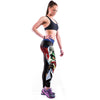 Sexy Women Tights Active Yoga Running Cartoon and Rainbow Pattern Mid Waist Pants