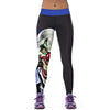 Sexy Women Tights Active Yoga Running Cartoon and Rainbow Pattern Mid Waist Pants
