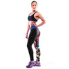 Sexy Women Tights Active Yoga Running Cartoon and Rainbow Pattern Mid Waist Pants