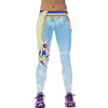 Sexy Women Tights Active Yoga Running Cartoon and Rainbow Pattern Mid Waist Pants