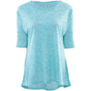 Stylish Round Neck Three Quarter Sleeve Irregular Hem Back Slit Women T-Shirt