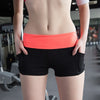 Active Elastic Waist Color Block Shorts for Women