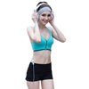 Active U-Neck Zippered Wireless Color Block Ladies Racerback Crop Top