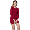 Stylish Round Collar Long Sleeve Color Bowknot Design Women's Sweater Dress