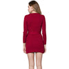 Stylish Round Collar Long Sleeve Color Bowknot Design Women's Sweater Dress