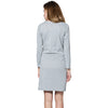 Stylish Scoop Collar 3/4 Sleeve Color Drawstring Knitted Women's Dress