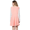 Fresh Style Round Collar Long Sleeve Lace Spliced Color Block A-Line Women's Dress
