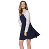 Fresh Style Round Collar Long Sleeve Lace Spliced Color Block A-Line Women's Dress
