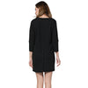 Simple Design Round Collar Long Sleeve Color Button and Pocket Design Straight Women's Dress