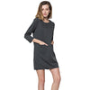 Simple Design Round Collar Long Sleeve Color Button and Pocket Design Straight Women's Dress