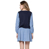 Sweet Scoop Collar Long Sleeve Spliced Striped A-Line Zippered Women's Dress