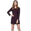 Stylish Round Collar Long Sleeve Zippered Plaid Print Slimming Women's Midi Dress