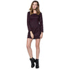 Stylish Round Collar Long Sleeve Zippered Plaid Print Slimming Women's Midi Dress