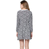 Fresh Style Jewl Neck Long Sleeve Printed Button Design Ruffled A-Line Women's Dress