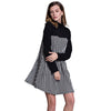 Stylish Turtleneck Long Sleeve Houndstooth A-Line Slimming Women's Dress