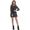 Stylish Turn Down Collar Long Sleeve Star Print A-Line Women's Dress