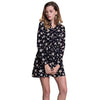 Stylish Turn Down Collar Long Sleeve Star Print A-Line Women's Dress