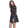 Stylish Turn Down Collar Long Sleeve Star Print A-Line Women's Dress