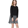 Fashionable Round Collar Long Sleeve Floral Print Spliced Faux Two Piece Women's Dress