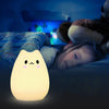 Children Kids Night Light LED Cat Silicone Toy Nightlight for Baby Nursery Bedroom Lamps 8 - Color