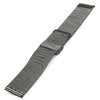 22mm Men Women Stainless Steel Mesh Watch Strap Folding Clasp with Safety Bracelet