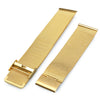 20mm Men Women Stainless Steel Mesh Watch Strap Folding Clasp with Safety Bracelet