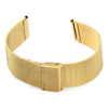 20mm Men Women Stainless Steel Mesh Watch Strap Folding Clasp with Safety Bracelet