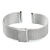20mm Men Women Stainless Steel Mesh Watch Strap Folding Clasp with Safety Bracelet