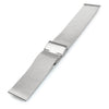 20mm Men Women Stainless Steel Mesh Watch Strap Folding Clasp with Safety Bracelet
