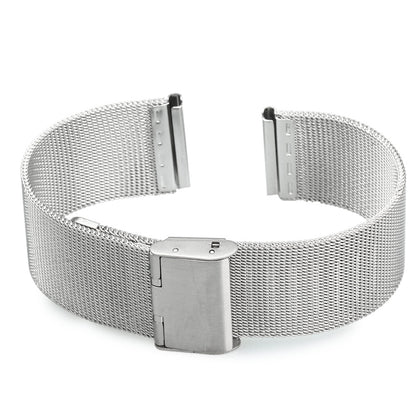 18mm Men Women Stainless Steel Mesh Watch Strap Folding Clasp with Safety Bracelet