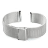 18mm Men Women Stainless Steel Mesh Watch Strap Folding Clasp with Safety Bracelet