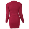 Stylish Round Collar Long Sleeve Color Bowknot Design Women's Sweater Dress