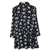 Stylish Turn Down Collar Long Sleeve Star Print A-Line Women's Dress