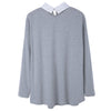 Stylish Shirt Collar Long Sleeve Spliced Color Block Loose-Fitting Women's Blouse