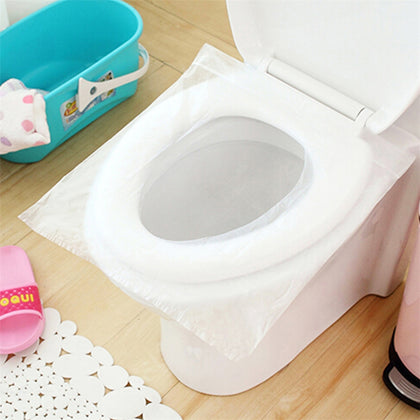 1 Bag 10 Pieces Travel Set Disposable Toilet Seat Cover Water Resistant Toilet Paper Pad Bathroom Accessories Set