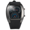 Rubber Band Arch Shaped LED Car Racing Watch with Blue Light Display Time