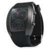 Rubber Band Arch Shaped LED Car Racing Watch with Blue Light Display Time