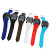 Rubber Band Arch Shaped LED Car Racing Watch with Blue Light Display Time