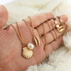 Bohemian Fashion Sequins Shell Pearl Scallop Combination Multi-Layer Necklace
